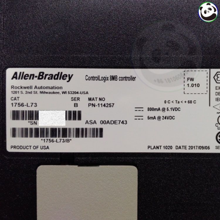 A-B 1756-L73 B ControlLogix 8M Controller 1756L73..jpg