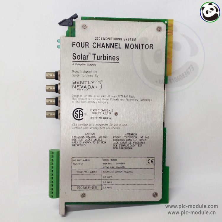 Bently 132419-01 2201 MONITORING SYSTEM Four Channel Monitor 190662-28.jpg